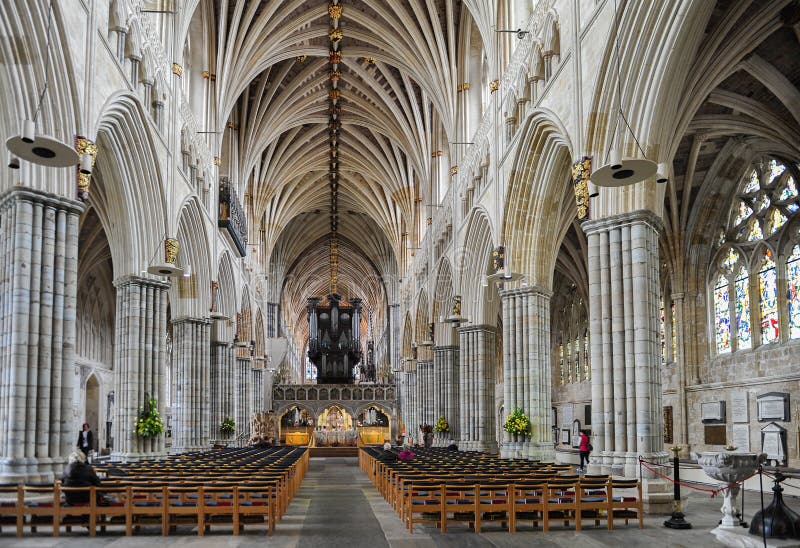 Domkyrkakyrka av St Peter i Exeter arkivbilder Domkyrkakyrka av St Peter i Exeter arkivbilder