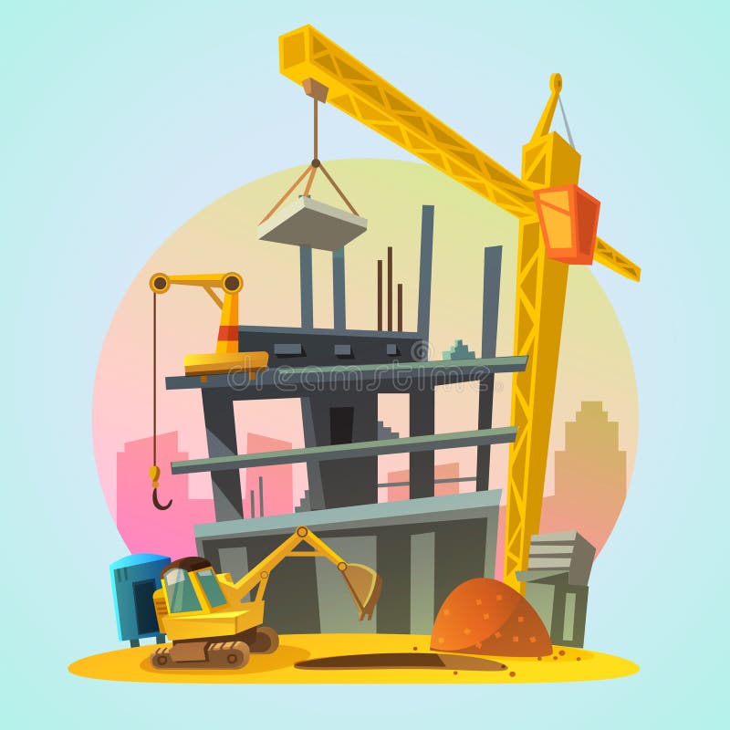 Domowa budowy kreskówka ilustracja wektor Domowa budowy kreskówka ilustracja wektor