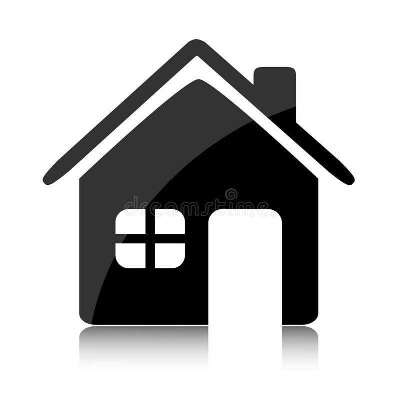 Illustration of black home icon. Illustration of black home icon