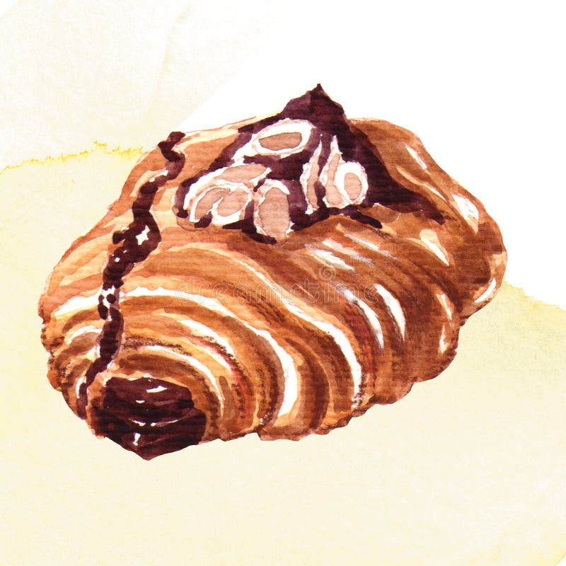 Domowej roboty croissant z śmietanką ilustracji Domowej roboty croissant z śmietanką ilustracji