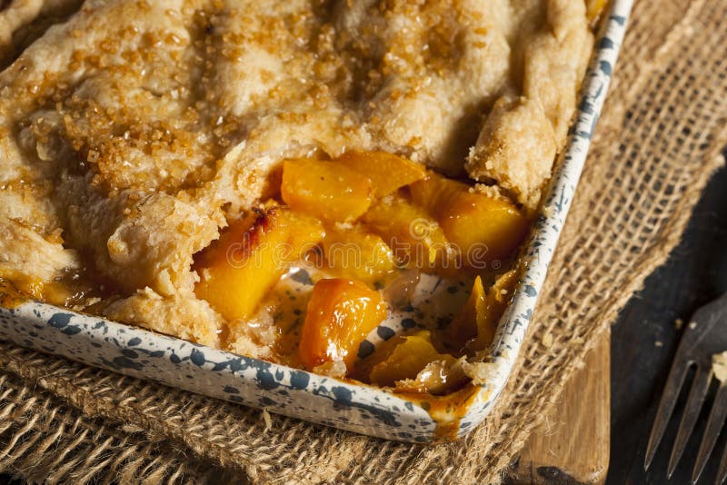 Homemade Flakey Peach Cobbler in a Dish. Homemade Flakey Peach Cobbler in a Dish