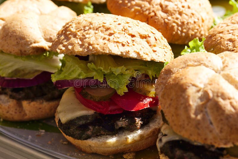 Domowej roboty hamburgeru zbliżenie obraz stock Domowej roboty hamburgeru zbliżenie obraz stock