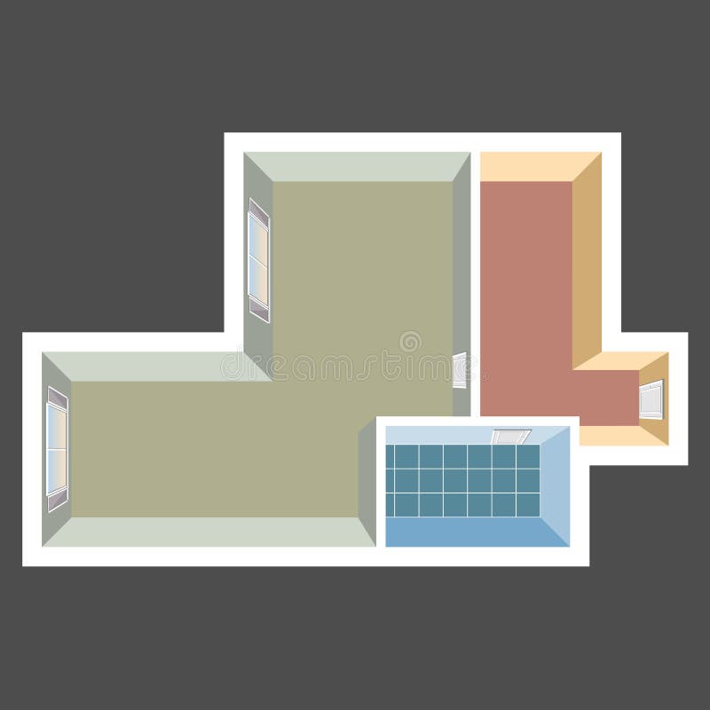 Domowy odgórny widok Mieszkanie plan royalty ilustracja Domowy odgórny widok Mieszkanie plan royalty ilustracja