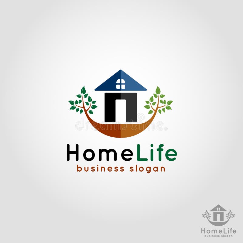 Domowy życie - siedziba logo ilustracji Domowy życie - siedziba logo ilustracji