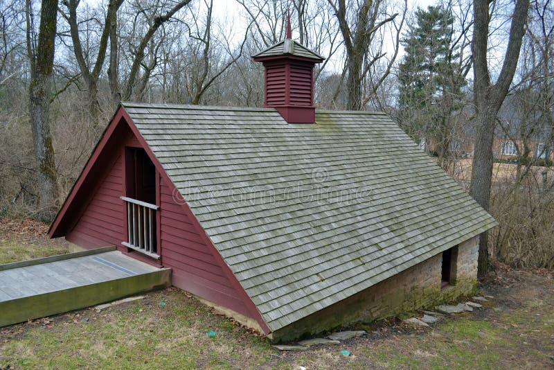 An icehouse at Whitehaven, the historic home of Ulysses S. Grant and his wife Julia (Dent). The home is maintained as a National Park in St. Louis Missouri. Ice was stored as large blocks and insulated with hay or straw in this outbuilding. An icehouse at Whitehaven, the historic home of Ulysses S. Grant and his wife Julia (Dent). The home is maintained as a National Park in St. Louis Missouri. Ice was stored as large blocks and insulated with hay or straw in this outbuilding.