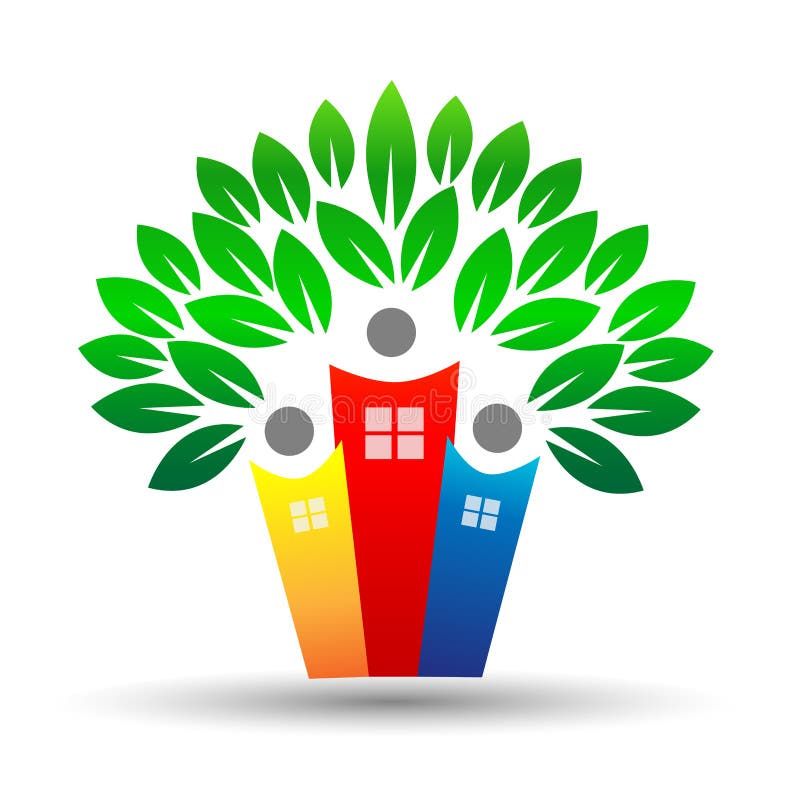 Domu rodzinnego życia drzewa logo ilustracja wektor Domu rodzinnego życia drzewa logo ilustracja wektor