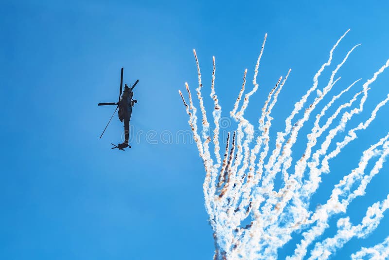 DON ROSJA, SIERPIEŃ, -, 2017: Mi-28 Havoc obrazy royalty free DON ROSJA, SIERPIEŃ, -, 2017: Mi-28 Havoc obrazy royalty free
