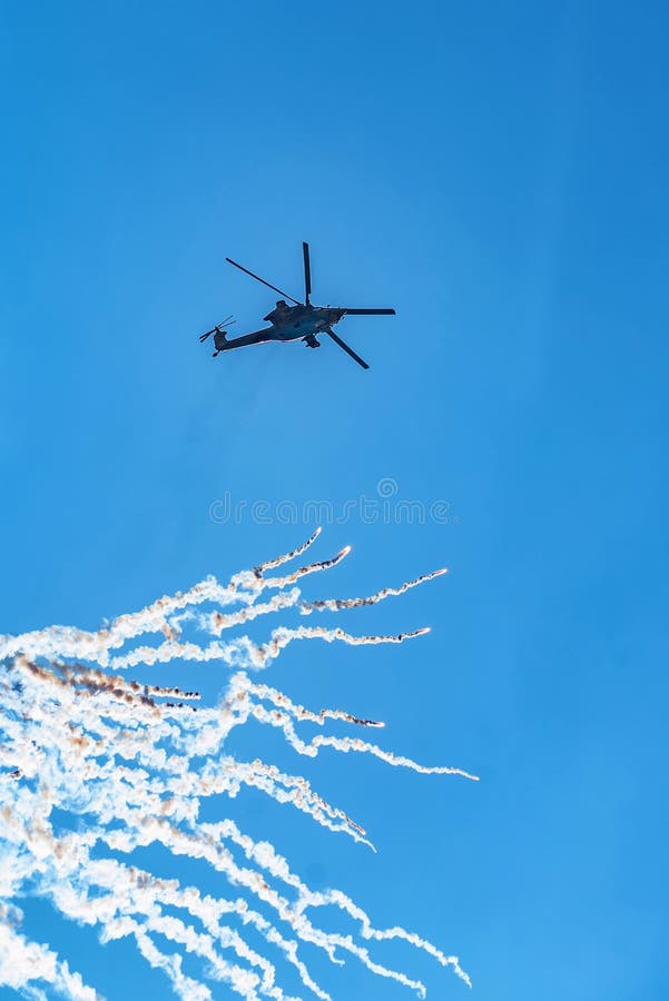DON ROSJA, SIERPIEŃ, -, 2017: Mi-28 Havoc fotografia royalty free DON ROSJA, SIERPIEŃ, -, 2017: Mi-28 Havoc fotografia royalty free