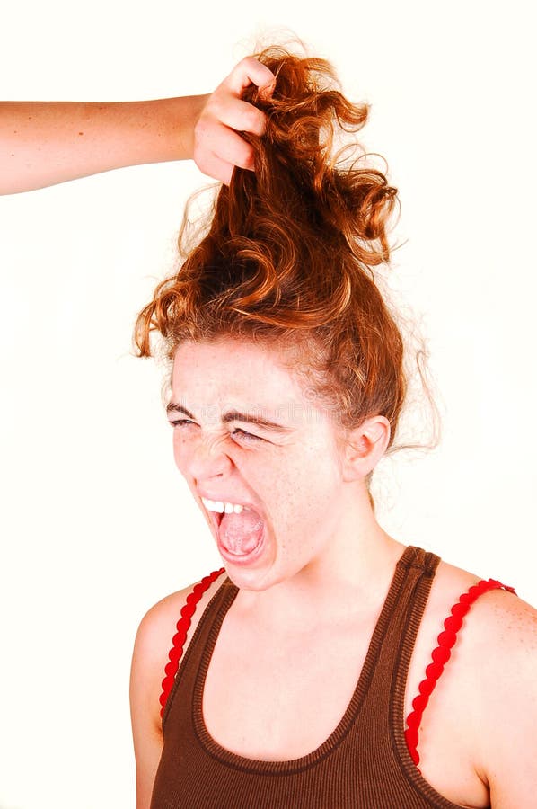 Don t pull my hair. stock image. Image of frustration 9531327