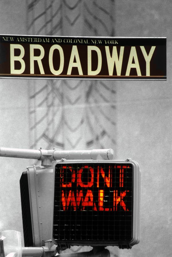 Don't Walk. Sign in New York by Broadway Don't Walk. Sign in New York by Broadway