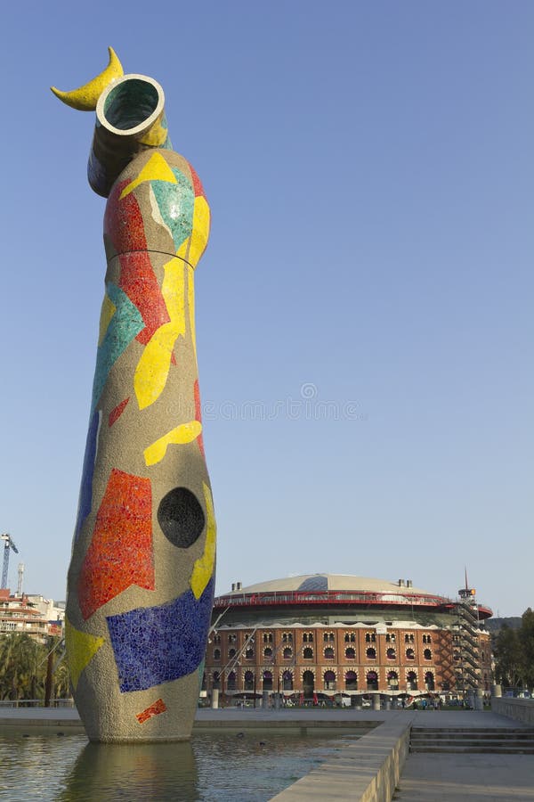 Woman and Bird, Joan Miro, Barcelona, Spain Editorial Stock Image ...