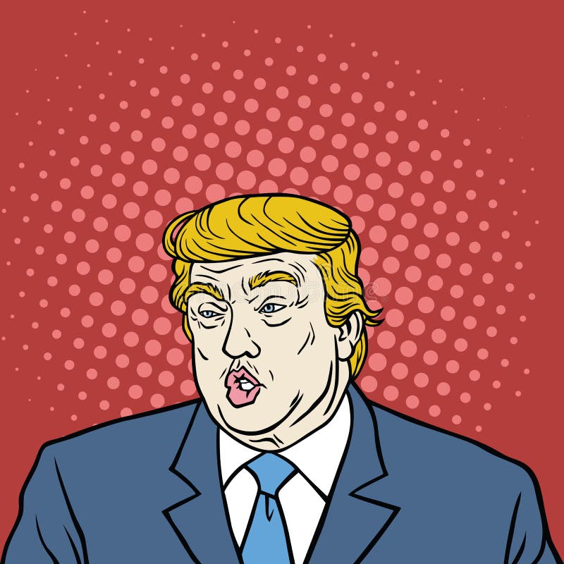Donald atutu wystrzału sztuki karykatury portreta wektor ilustracji Donald atutu wystrzału sztuki karykatury portreta wektor ilustracji