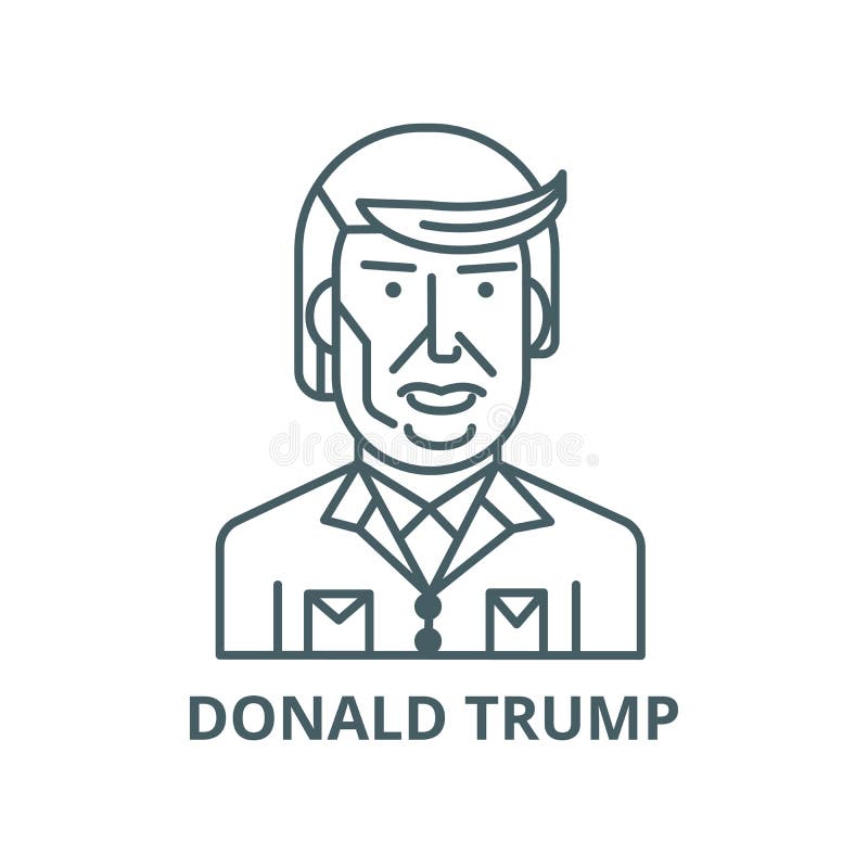 Donald trump line icon, vector. Donald trump outline sign, concept symbol, flat illustration vector illustration Donald trump line icon, vector. Donald trump outline sign, concept symbol, flat illustration vector illustration