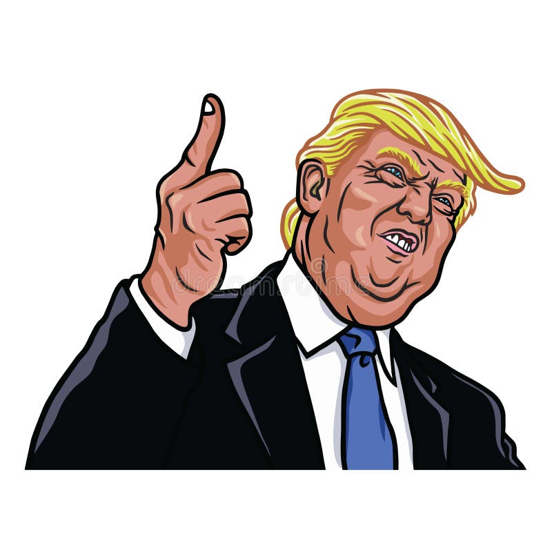 Donald Trump Vector Portrait Illustration. The 45th President of the United States. February 20, 2017