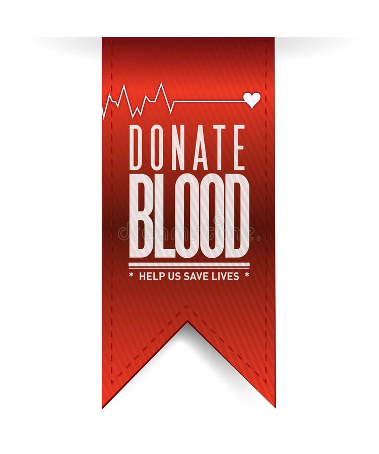Donate blood red heart banner illustration vector illustration