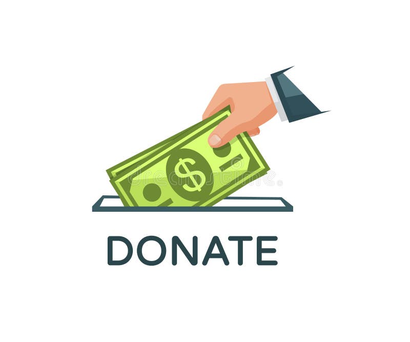 Donate Money Vector Illustration. Charity, Donation Concept Stock Vector - Illustration of business, donate: 143816912