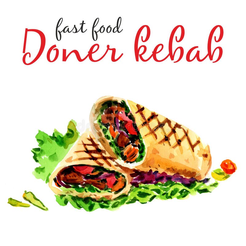 doner karmowego kebab tradycyjny turkish Zdrowy fasta food i ulicy produkt spo?ywczy - ilustracji doner karmowego kebab tradycyjny turkish Zdrowy fasta food i ulicy produkt spo?ywczy - ilustracji