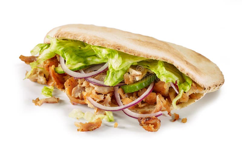 Doner kebab na bia?ym tle zdjęcia royalty free Doner kebab na bia?ym tle zdjęcia royalty free