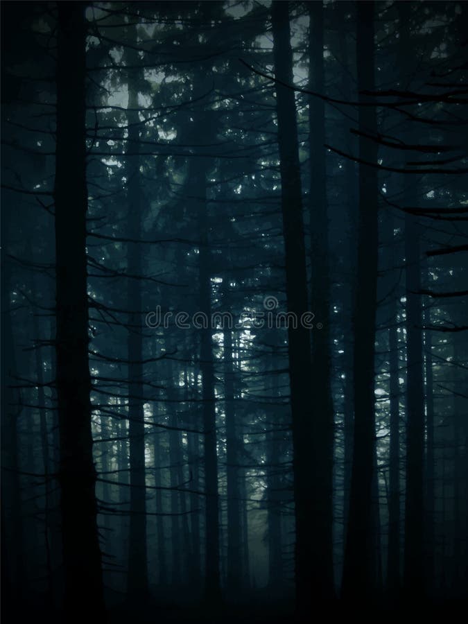 Donker bos stock afbeelding