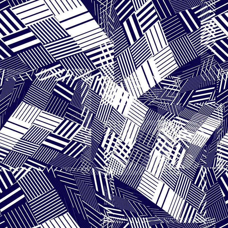 Donker geometrisch tegels naadloos patroon, vectormozaïek geregeld Dec stock illustratie Donker geometrisch tegels naadloos patroon, vectormozaïek geregeld Dec stock illustratie