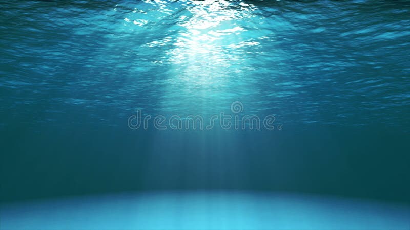 Donkerblauwe oceaanoppervlakte die van onderwater (4k video) wordt gezien