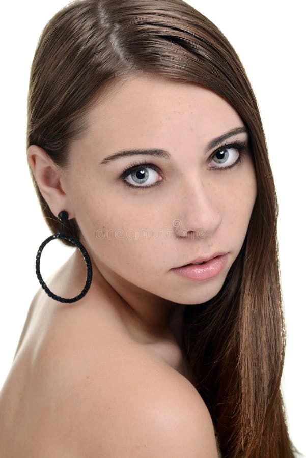 Portret van een brunette tiener royalty-vrije stock fotografie