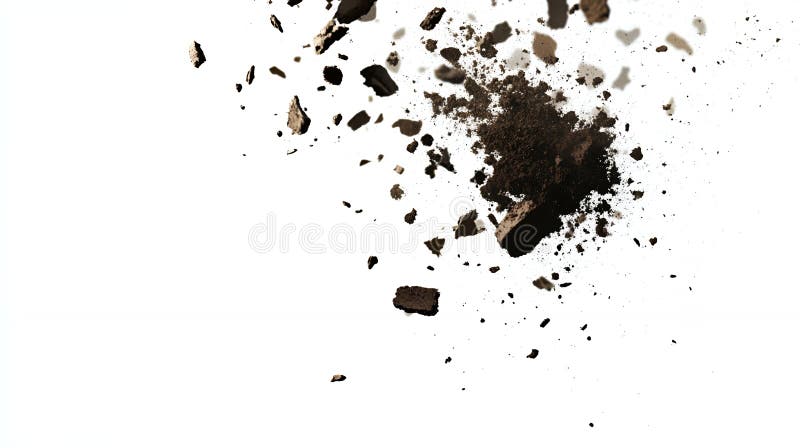 Donkere bruine grond verspreid over wit stock illustratie