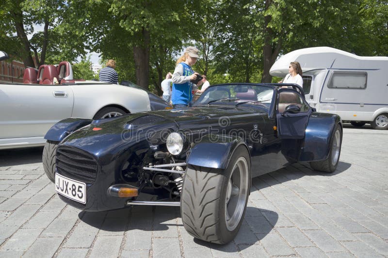 Donkervoort sports car at the auto show, parade in Turku. Finland