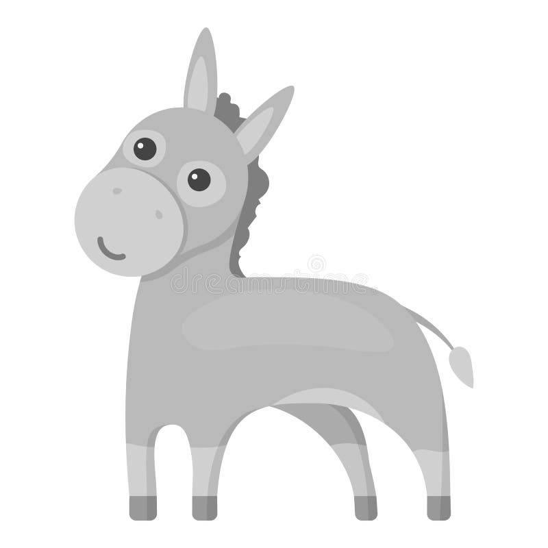 Donkey Icon Monochrome. Singe Animal Icon from the Big Animals ...