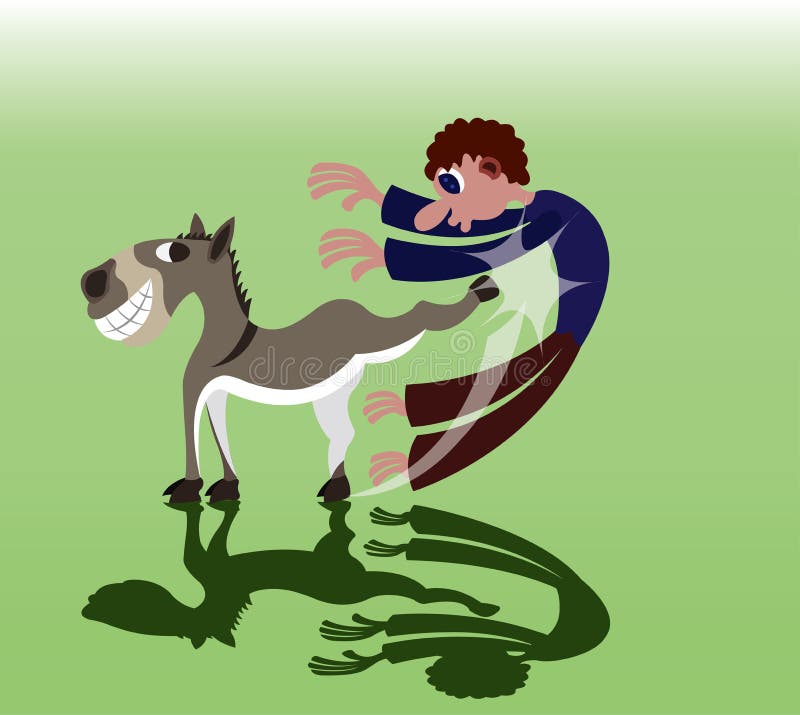Donkey Kicks owner stock vector. Illustration of disaffection - 115341703