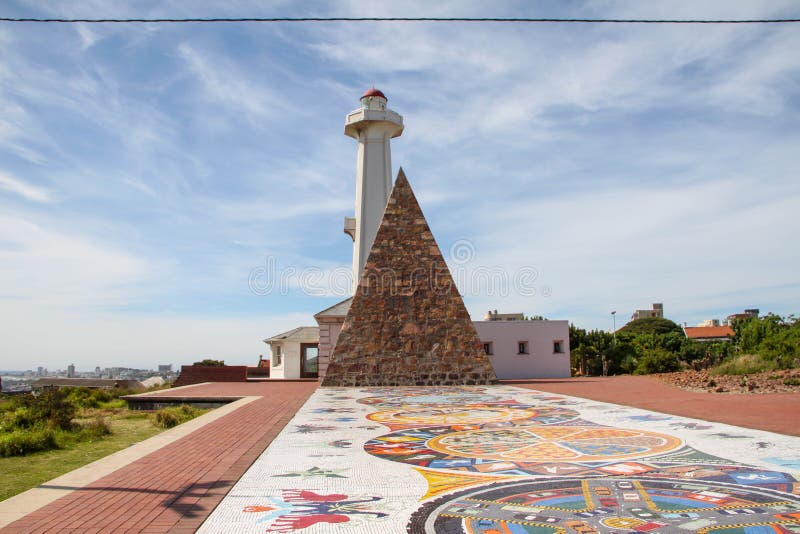 Donkinreservat. Fotofotografering som tagits vid donkinreservatet i porten Elizabeth South africa. vacker vy över fyr fotografering för bildbyråer
