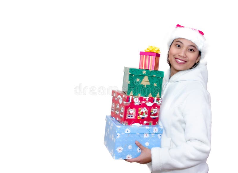 Regali Di Natale Donna.Donna Asiatica Con I Regali Di Natale Fotografia Stock Immagine Di Celebrazione Regalo 178646