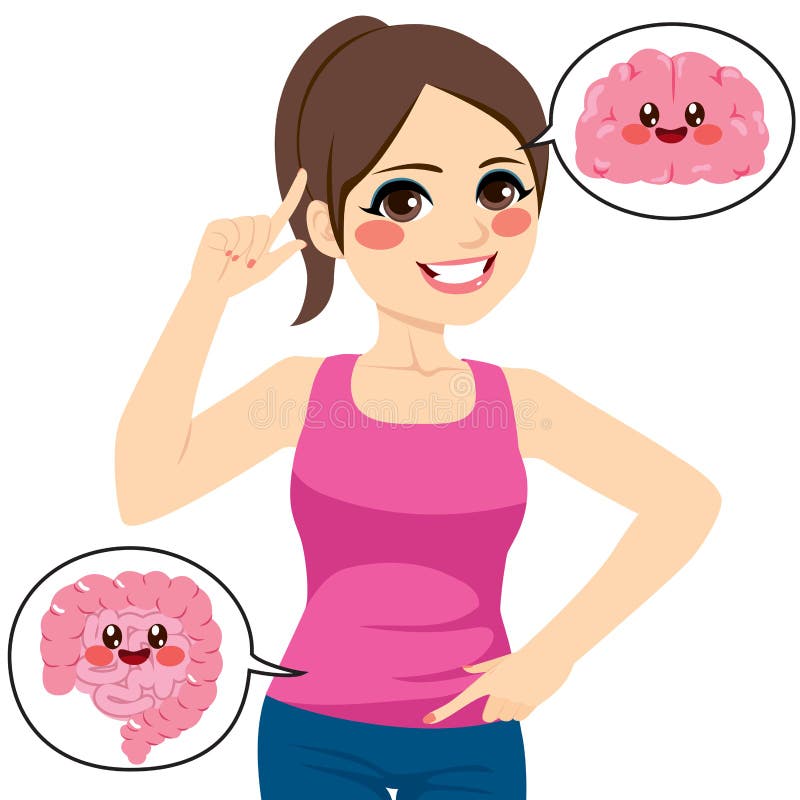 Donna Brain Intestine illustrazione di stock Donna Brain Intestine illustrazione di stock