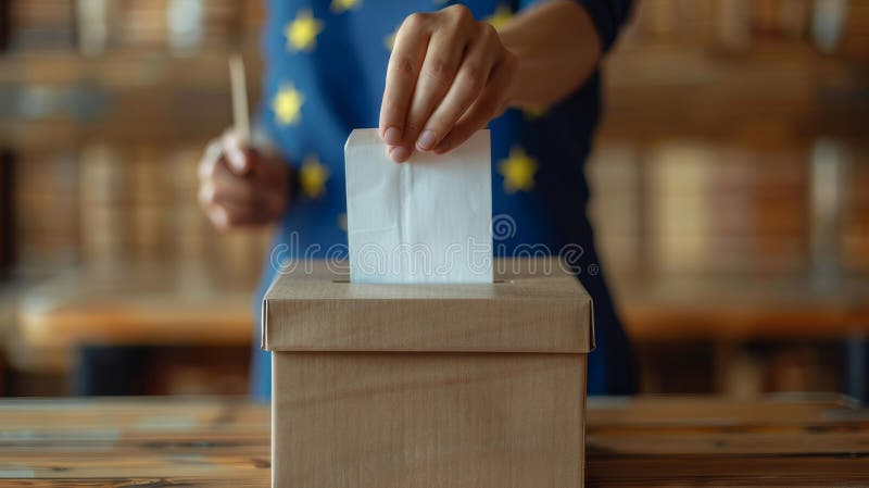 Donna che ha votato in una scheda elettorale durante il giorno delle elezioni illustrazione vettoriale