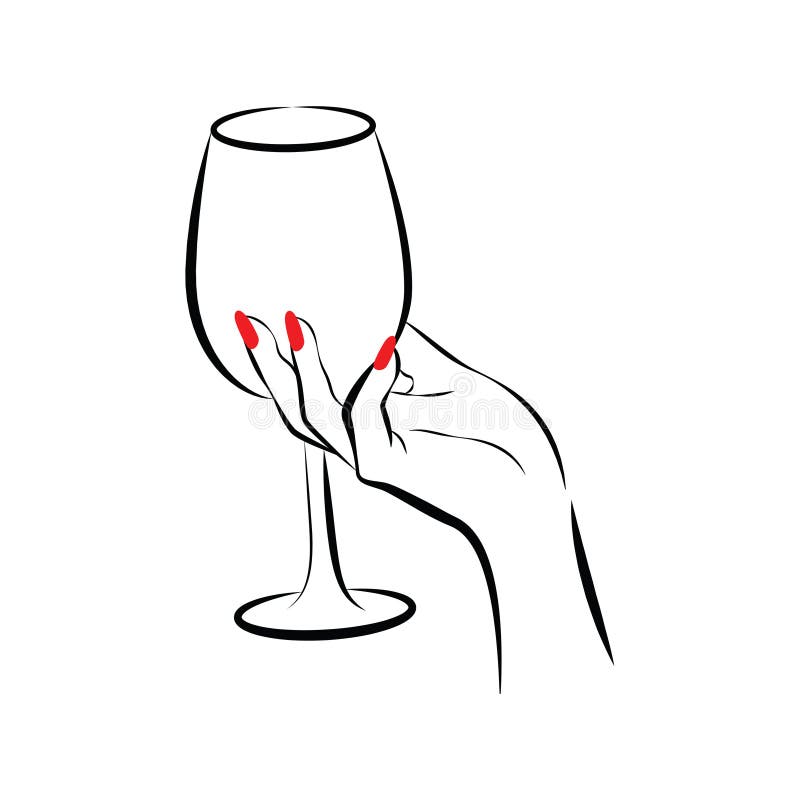 Donna che tiene in mano un bicchiere di vino royalty illustrazione gratis