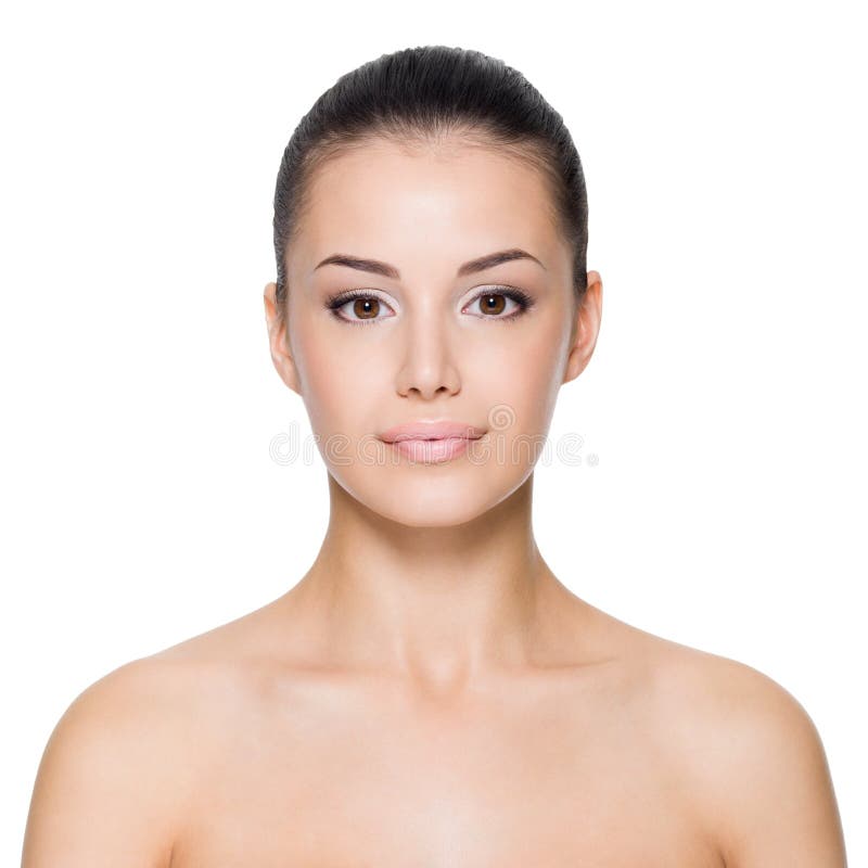 Donna con un bel viso fotografia stock