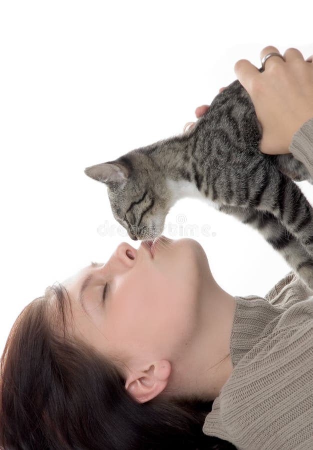 Donna con il gatto fotografia stock libera da diritti Donna con il gatto fotografia stock libera da diritti