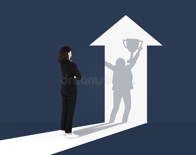 Donna di affari che immagina il suo successo futuro immagine stock Donna di affari che immagina il suo successo futuro immagine stock