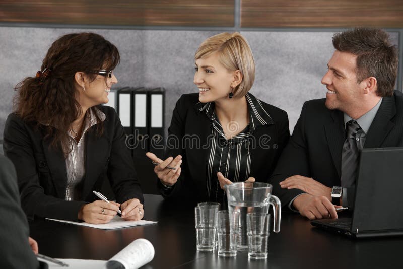 Donna di affari che spiega sulla riunione immagine stock Donna di affari che spiega sulla riunione immagine stock