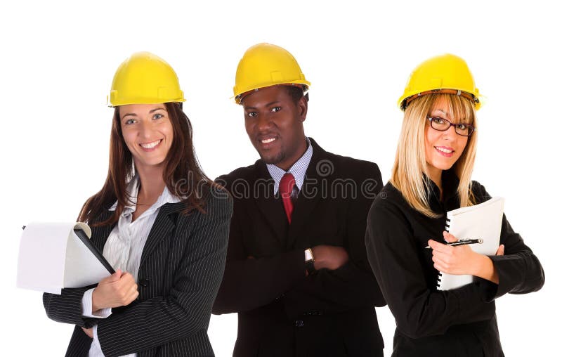 Donna di affari due ed uomo d'affari immagini stock libere da diritti Donna di affari due ed uomo d'affari immagini stock libere da diritti