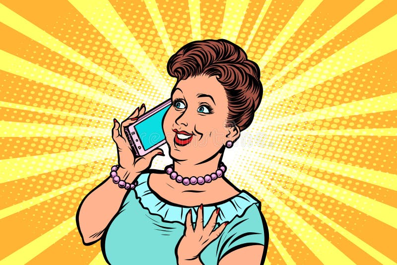 Donna di mezza età che comunica sul telefono royalty illustrazione gratis Donna di mezza età che comunica sul telefono royalty illustrazione gratis