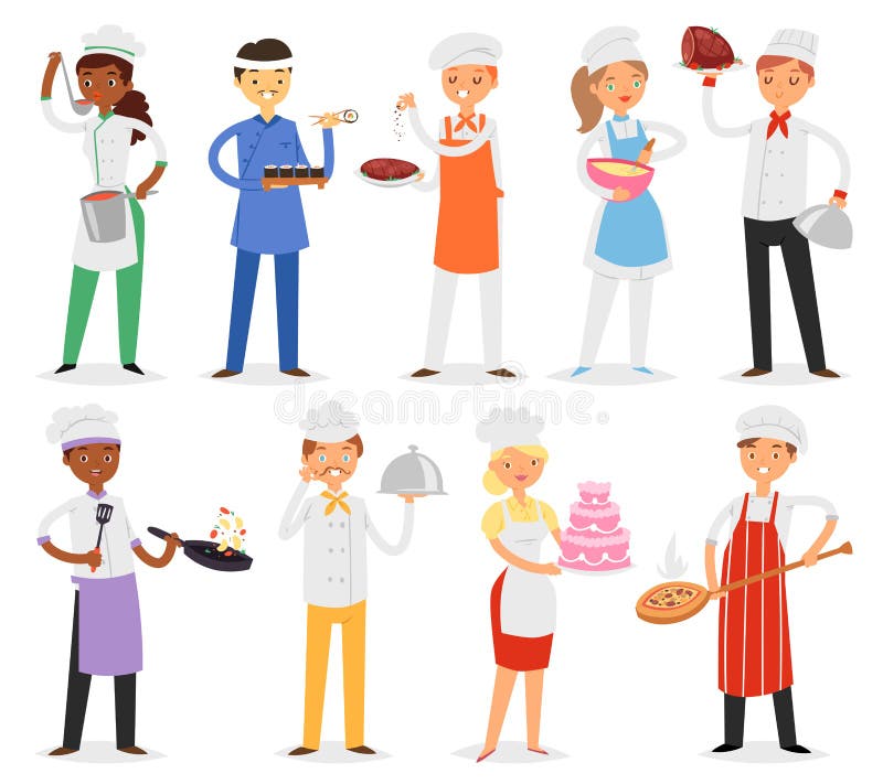 Donna o uomo del carattere del cuoco di vettore del cuoco unico che cucina il piatto dell'alimento sulla cucina dell'insieme dell royalty illustrazione gratis Donna o uomo del carattere del cuoco di vettore del cuoco unico che cucina il piatto dell'alimento sulla cucina dell'insieme dell royalty illustrazione gratis