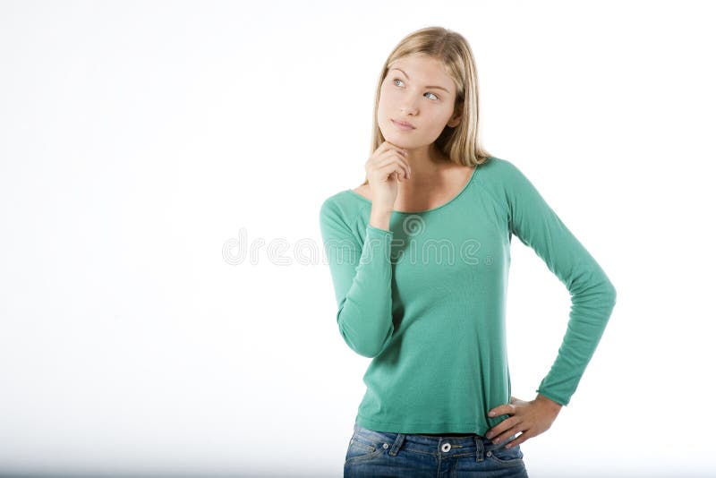 Donna Pensive fotografia stock Donna Pensive fotografia stock