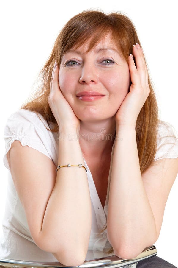 Donna Red-haired fotografia stock. Immagine di espressione - 18059194