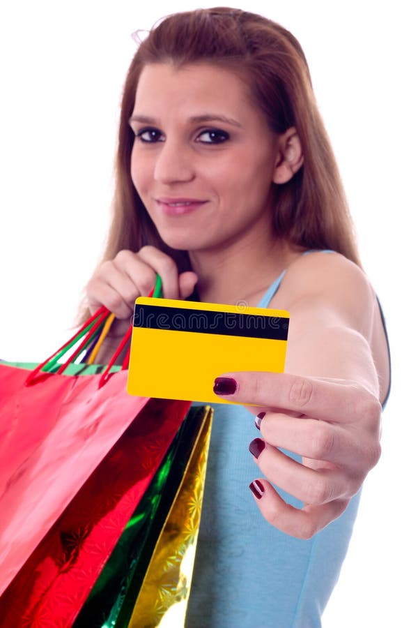 Donna sexy con i sacchetti shoping fotografia stock libera da diritti Donna sexy con i sacchetti shoping fotografia stock libera da diritti