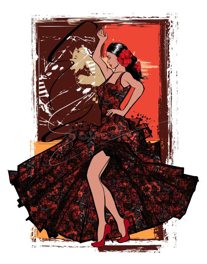 Donna spagnola del ballerino di flamenco