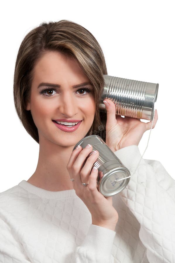 Donna sul telefono fotografie stock