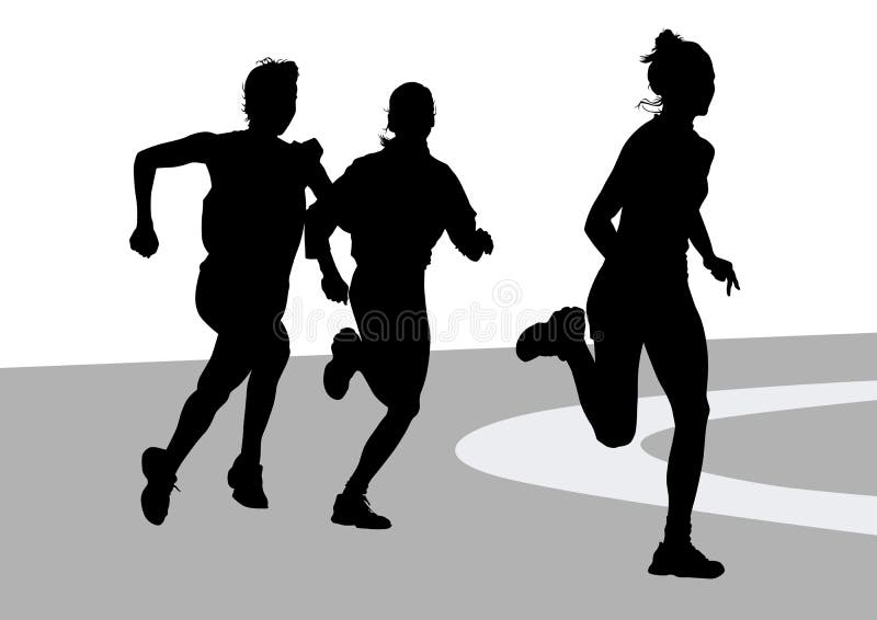 Gruppo di donne in competizione royalty illustrazione gratis