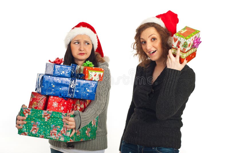 Regali Di Natale Divertenti.Donne Divertenti Con I Regali Di Natale Immagine Stock Immagine Di Bello Felicit 22551743