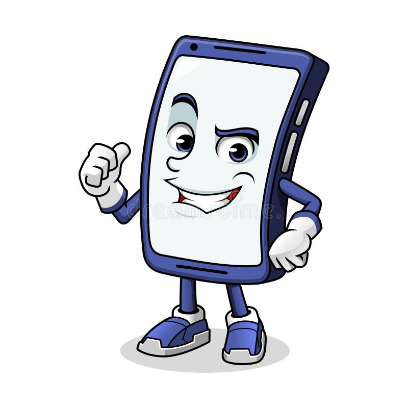 Donner de mascotte de Smartphone pouces illustration de vecteur Donner de mascotte de Smartphone pouces illustration de vecteur